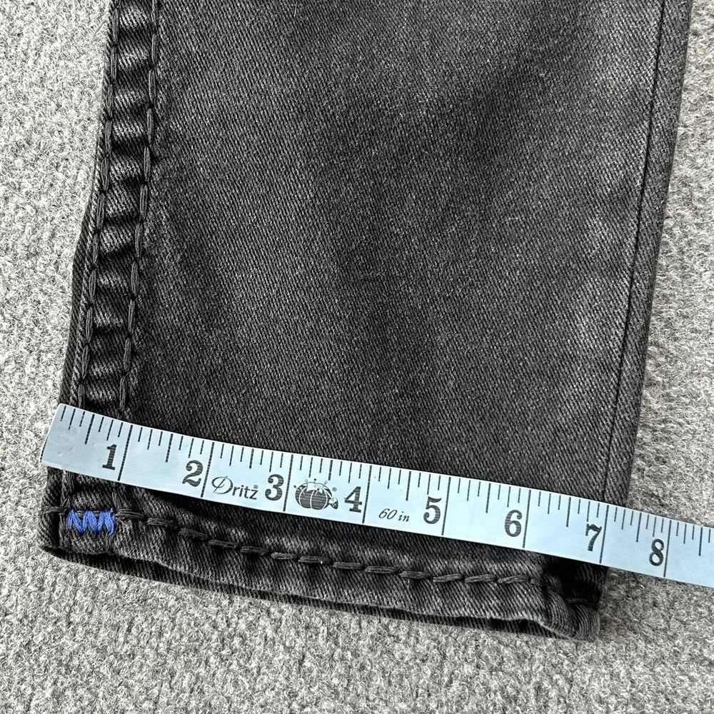 True Religion Rocco Jeans‎ Mens 37x31 Black Relaxed Skinny Contrast Stitch Denim
